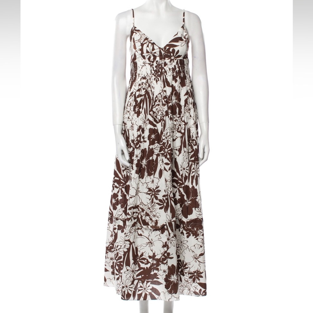 Nicholas Floral Brown and White Maxi Dress